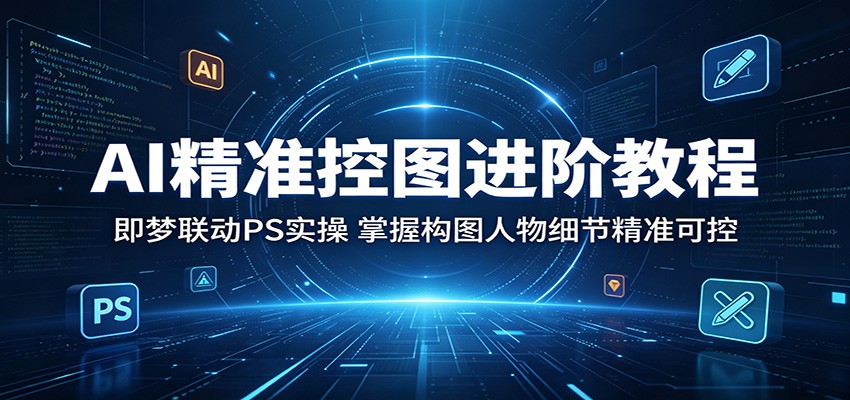 AI精准控图进阶教程:即梦联动PS实操,掌握构图人物细节精准可控-百盟网