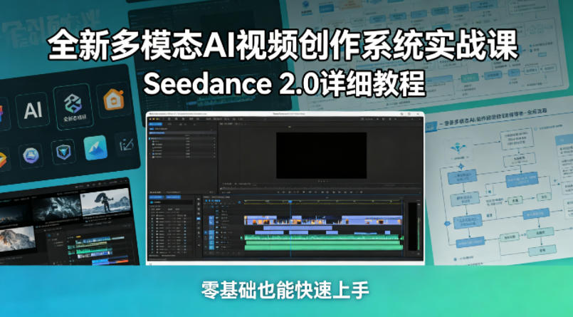 全新多模态AI视频创作系统实战课，Seedance 2.0详细教程，零基础也能快速上手-百盟网