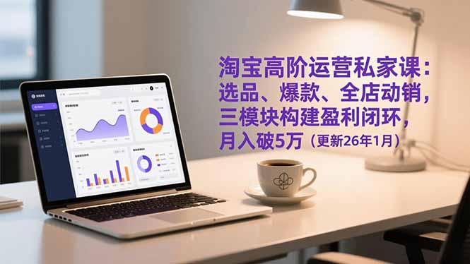 淘宝高阶运营私家课：选品、爆款、全店动销，三模块构建盈利闭环，月入破5万(更新26年1月-百盟网