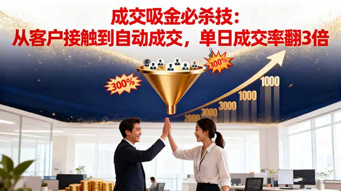 吸金成交营销必杀技：从客户接触到自动成交，单日成交率翻3倍-百盟网