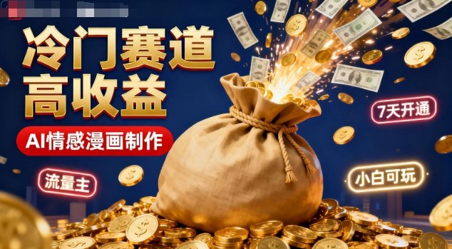 公众号冷门赛道,用AI做情感漫画,7天开通流量主,操作简单,小白可玩-百盟网
