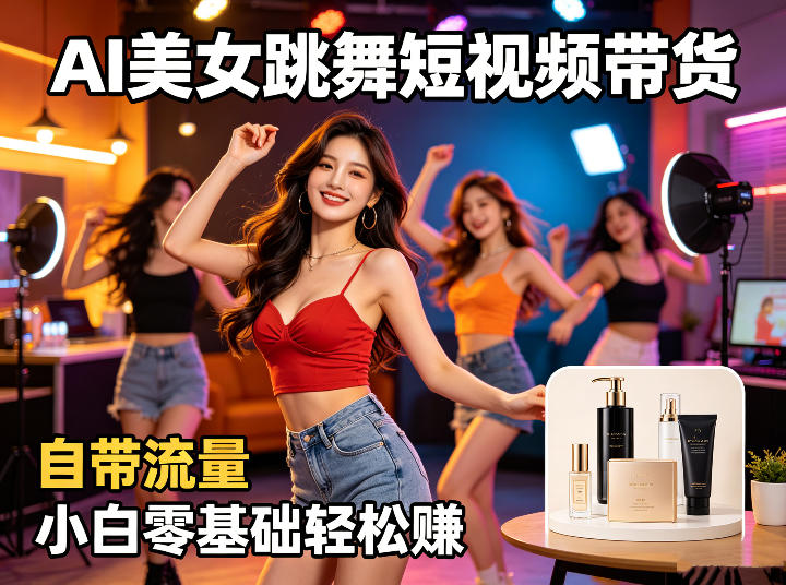 AI美女跳舞短视频带货：自带流量，小白零基础轻松賺，详细拆解-百盟网