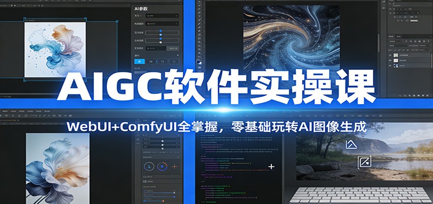 AIGC软件实操课：WebUI+ComfyUI全掌握，零基础玩转AI图像生成-百盟网