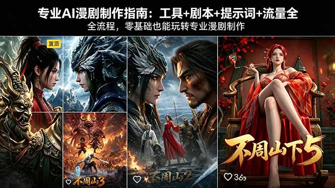专业AI漫剧制作指南：工具+剧本+提示词+流量全流程，零基础也能玩转专业漫剧制作-百盟网
