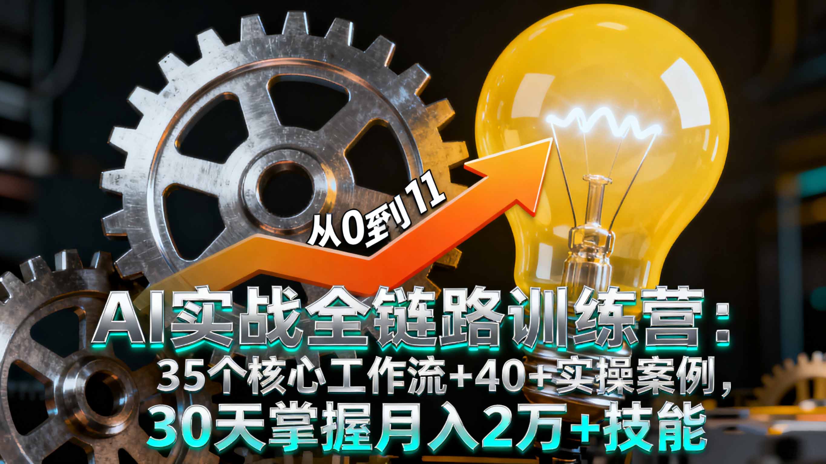 AI实战全链路训练营：35个核心工作流+40+实操案例，30天掌握月入2万+技能-百盟网