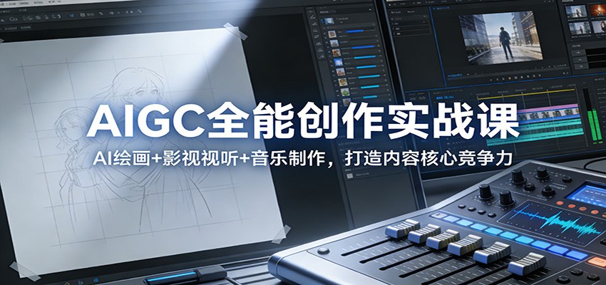 AIGC全能创作实战课：AI绘画+影视视听+音乐制作，打造内容核心竞争力-百盟网