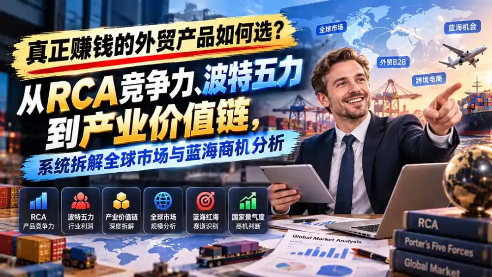 真正赚钱的外贸B2B产品如何选？从RCA竞争力、波特五力到产业价值链，系统拆解全球市场与蓝海商机分析-百盟网