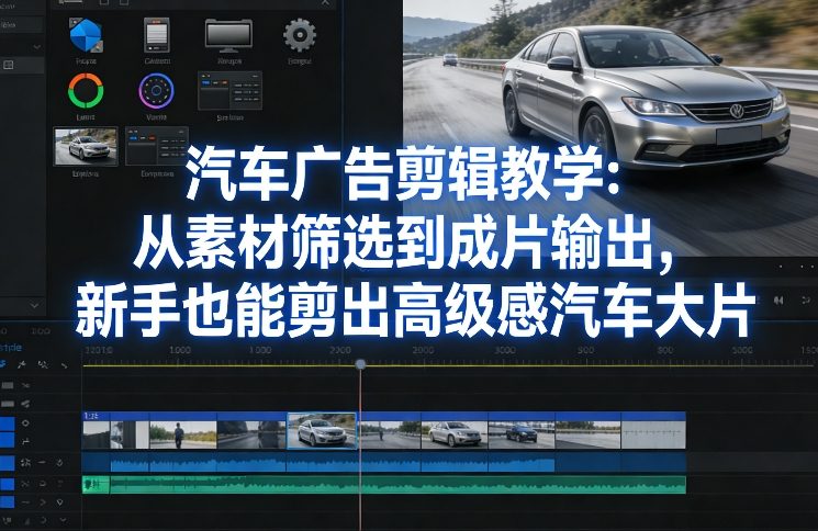 汽车广告剪辑教学：从素材筛选到成片输出，新手也能剪出高级感汽车大片-百盟网