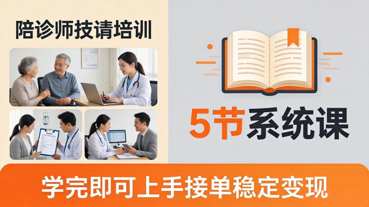想做陪诊师不知从何下手?5节系统课教你掌握核心技能,学完即可上手接单稳定变现-百盟网