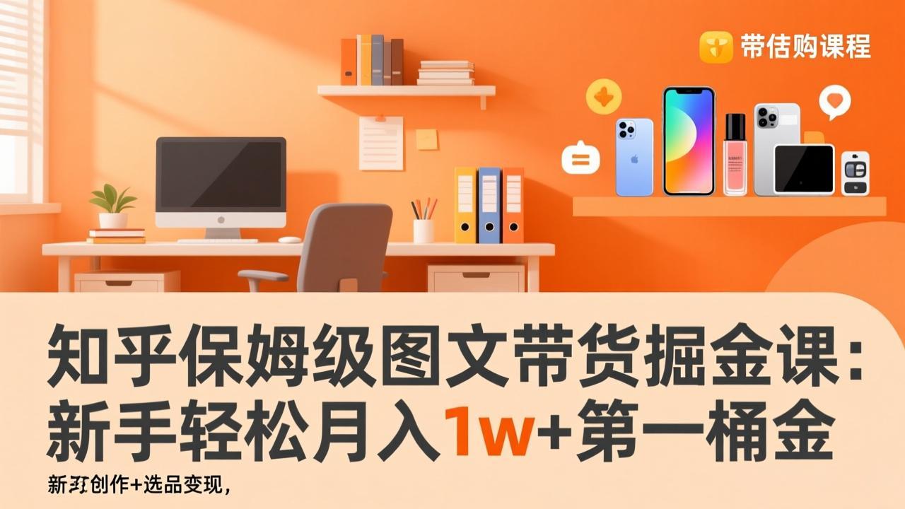 知乎保姆级图文带货掘金课：账号打造+爆文创作+选品变现，新手轻松月入1w+第一桶金-百盟网