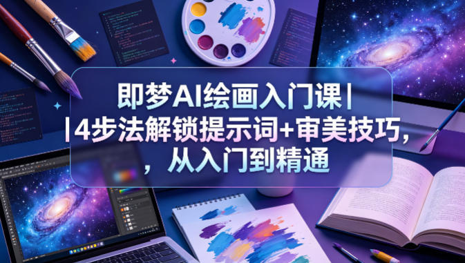 即梦AI绘画入门课｜4步法解锁提示词+审美技巧，从入门到精通-百盟网