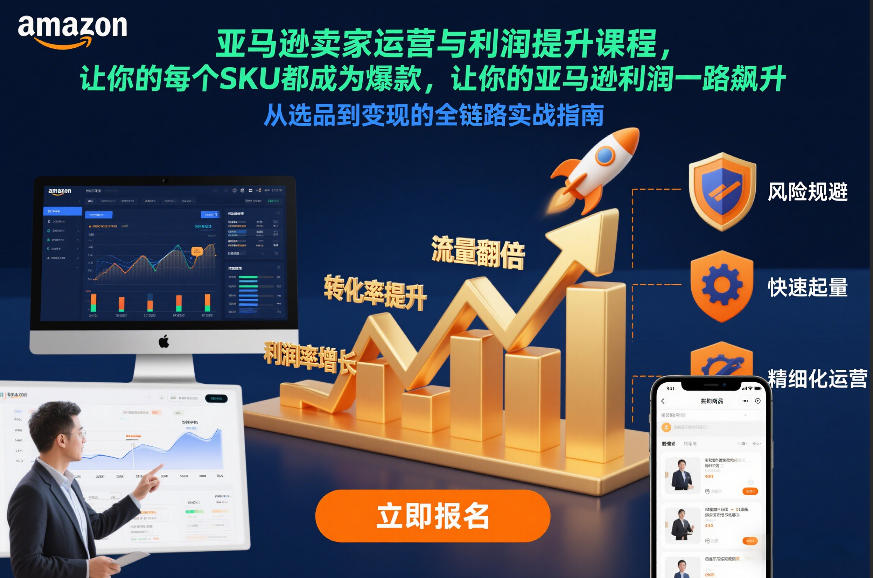 亚马逊卖家运营与利润提升课程，让你的每个SKU都成为爆款，让你的亚马逊利润一路飙升(更新26年3月)-百盟网
