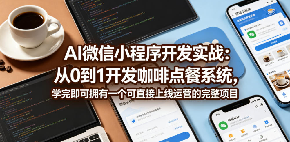 AI微信小程序开发实战：从0到1开发咖啡点餐系统，学完即可拥有一个可直接上线运营的完整项目-百盟网