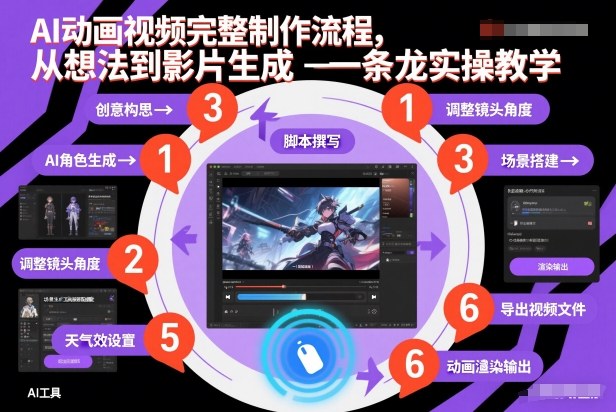 AI动画视频完整制作流程，从想法到影片生成一条龙实操教学-百盟网