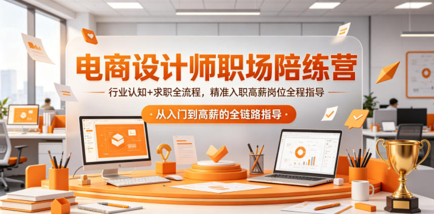 电商设计师职场陪练营，行业认知+求职全流程，精准入职高薪岗位全程指导-百盟网