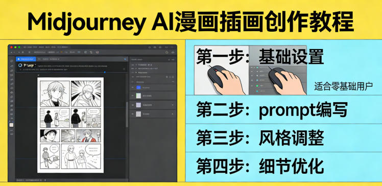 利用Midjourney AI人工智能轻松创作漫画插画教程，零基础创作完整漫画插画-百盟网