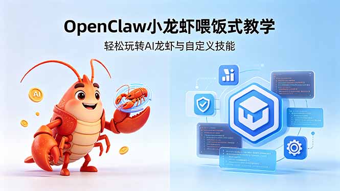 不用懂技术！OpenClaw小龙虾喂饭式教学，轻松玩转AI龙虾与自定义技能-百盟网