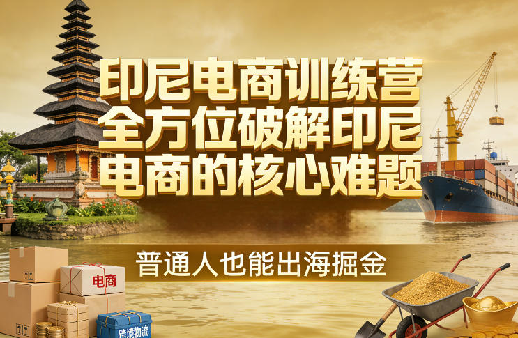 印尼电商训练营，全方位破解印尼电商的核心难题，普通人也能出海掘金-百盟网