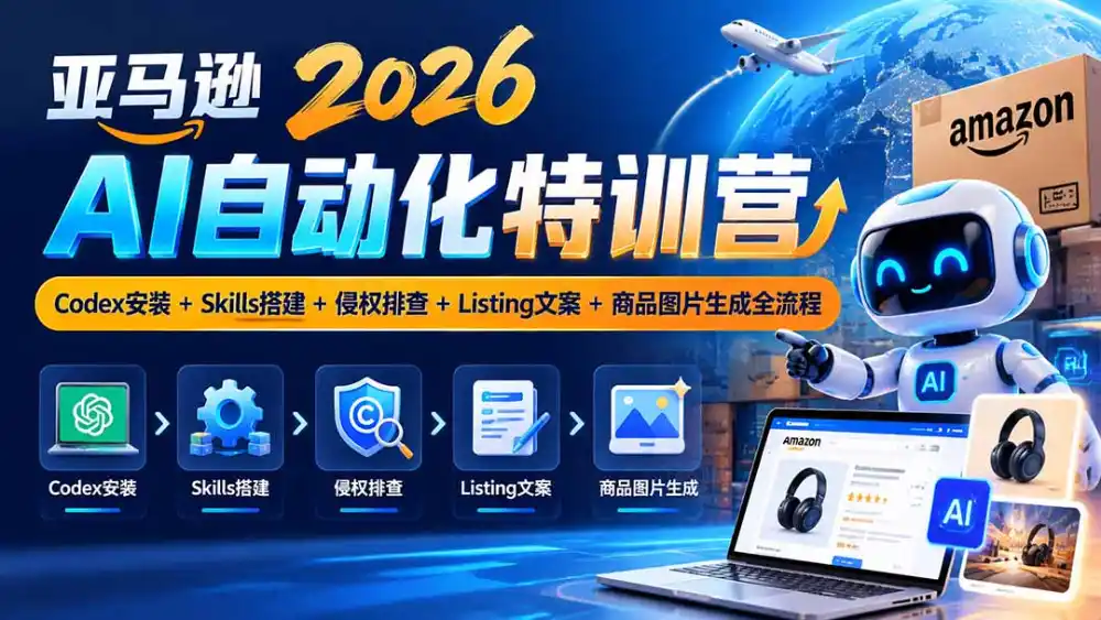 亚马逊2026AI自动化-10月特训营：Codex安装+Skills搭建+侵权排查+Listing文案+商品图片生成全流程-百盟网