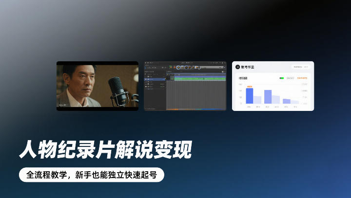 人物纪录片解说变现，全流程教学，新手也能独立快速起号-百盟网