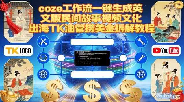 Coze扣子工作流一键生成英文版民间故事视频，文化出海TK油管捞美金拆解教程-百盟网