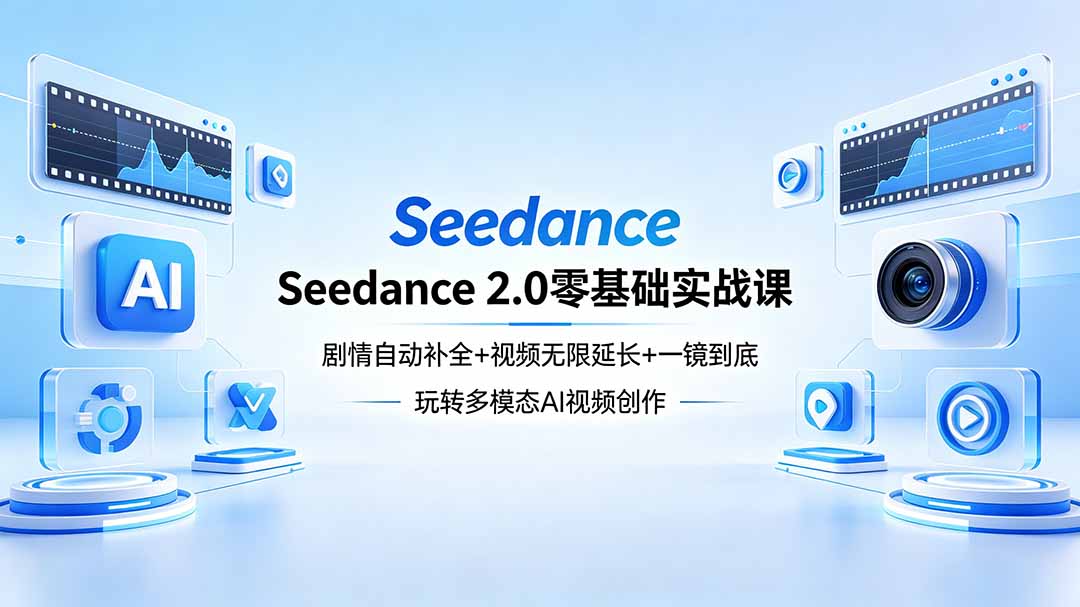 Seedance 2.0零基础实战课：剧情自动补全+视频无限延长+一镜到底：玩转多模态AI视频创作-百盟网
