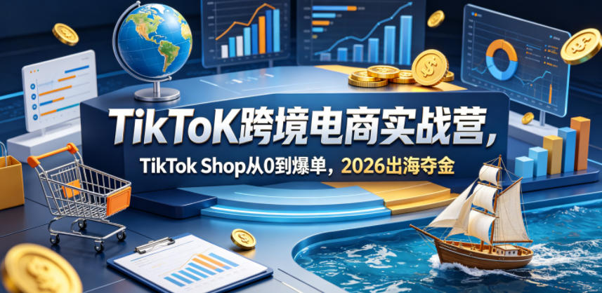TikToK跨境电商实战营，TikTok Shop从0到爆单，2026出海夺金-百盟网