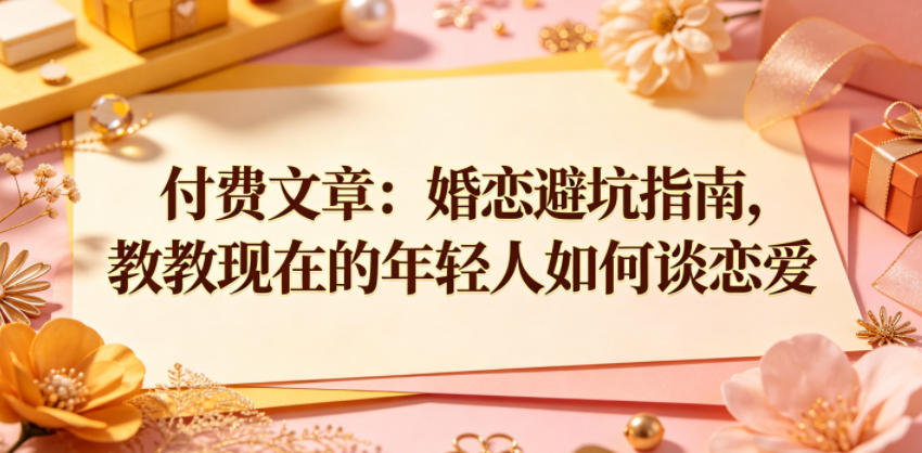 付费文章：婚恋避坑指南，教教现在的年轻人如何谈恋爱-百盟网