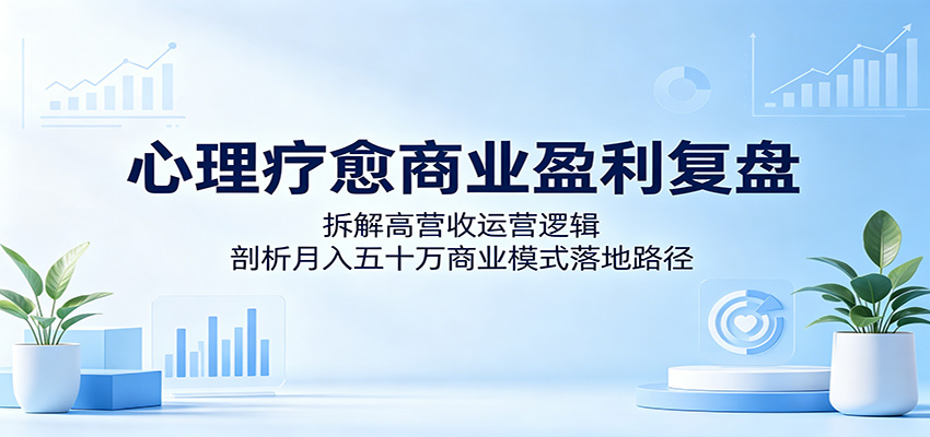 心理疗愈商业盈利复盘：拆解高营收运营逻辑，剖析月入五十万商业模式落地路径-百盟网