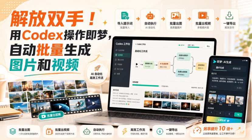 解放双手！用Codex操作即梦，自动批量生成图片和视频-百盟网