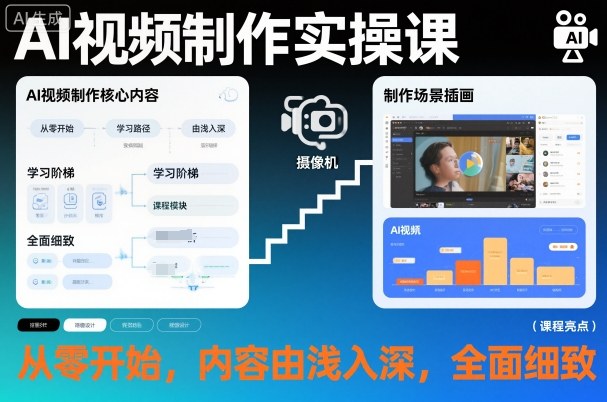 AI视频制作实操课，从零开始，内容由浅入深，全面细致-百盟网