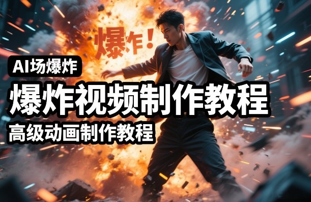 AI场景爆炸视频制作教程，利用人物实拍视频制作出高级的动画特效-百盟网
