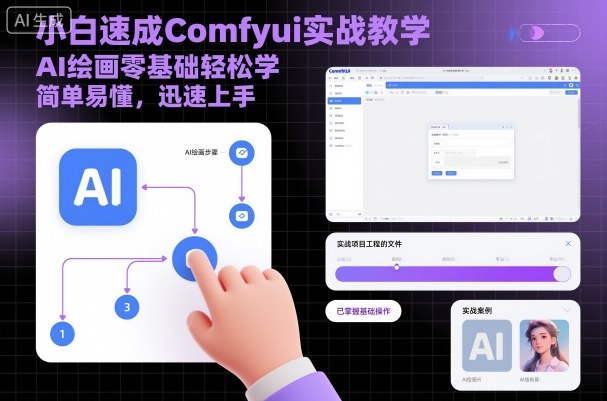 小白速成Comfyui实战教学，AI绘画零基础轻松学，简单易懂，迅速上手-百盟网