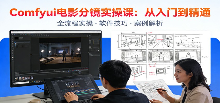 ComfyUI电影分镜实操课：分镜一致性，全流程AI视频制作，零基础也能做专业分镜-百盟网