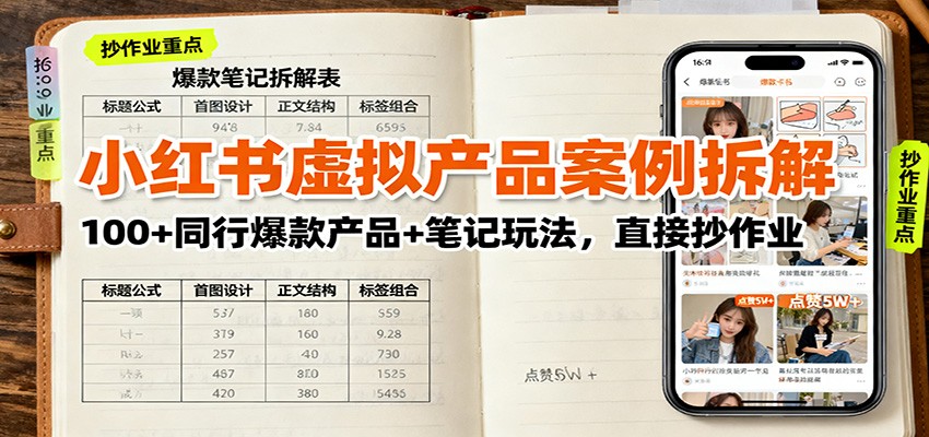 小红书虚拟产品案例拆解：100+同行爆款产品+笔记玩法，直接抄作业-百盟网