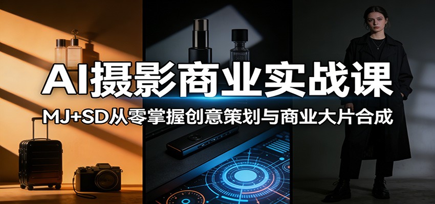 AI摄影商业实战课：MJ+SD从零掌握创意策划与商业大片合成-百盟网