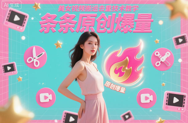美女视频搬运去重技术教学，条条原创爆量-百盟网