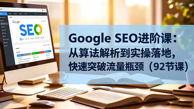 Google SEO进阶课：从算法解析到实操落地，快速突破流量瓶颈(92节课-百盟网