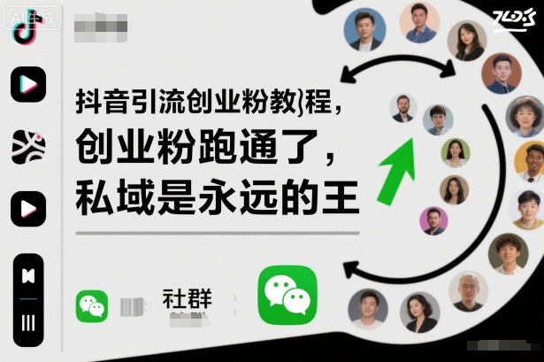 抖音引流创业粉教程,创业粉终于跑通了,私域是永远的王-百盟网