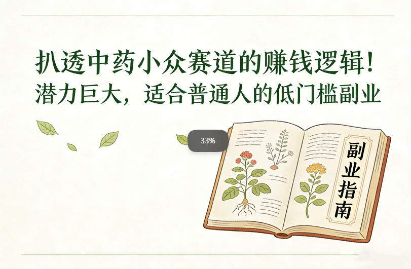 扒透中药小众赛道的賺米逻辑，潜力巨大，适合普通人的低门槛副业-百盟网