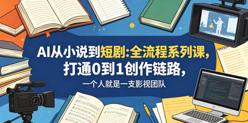 AI从小说到短剧全流程系列课,打通0到1创作链路,一个人就是一支影视团队