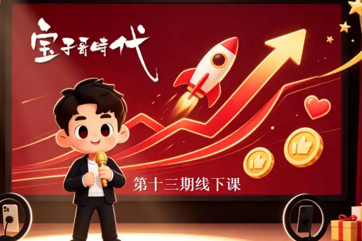 宝子哥抖音直播第13期VIP线下课9月5-6日，26年最值得看的直播课程，快速突破直播间流量瓶颈，打造高效起号闭环-百盟网