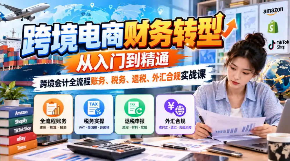 跨境电商财务转型：从入门到精通｜跨境会计全流程账务、税务、退税、外汇合规实战课-百盟网