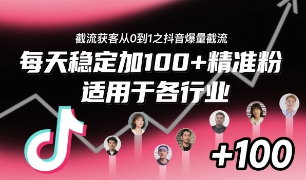 截流获客从0到1之抖音爆量截流,每天稳定加100+精准粉,适用于各行业-百盟网
