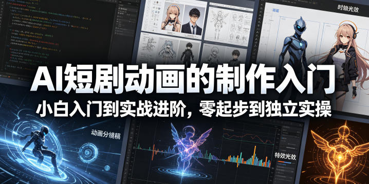 AI短剧动画的制作入门，小白入门到实战进阶，零起步到独立实操-百盟网