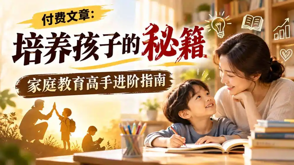付费文章：培养孩子的秘籍，家庭教育高手进阶指南-百盟网
