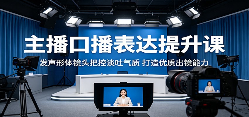 主播口播表达提升课：发声形体镜头把控谈吐气质，打造优质出镜能力-百盟网