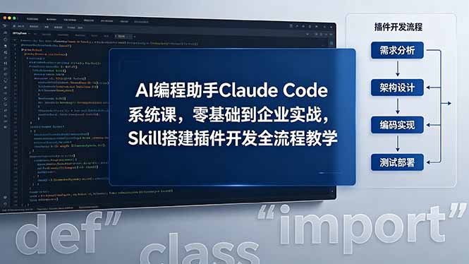 AI 编程助手 Claude Code 系统课，零基础到企业实战，Skill 搭建插件开发全流程教学-百盟网