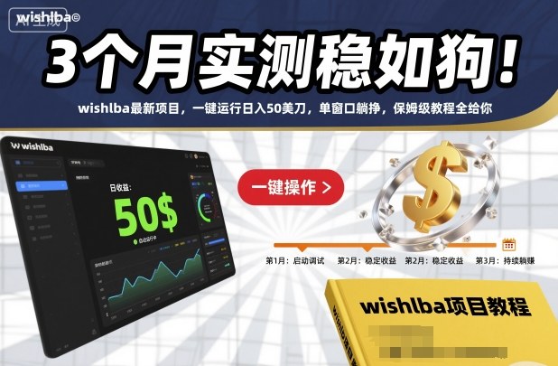 3个月实测稳如狗!wishlba最新项目,一键运行日入50美刀,单窗口躺挣,保姆级教程全给你【揭秘】-百盟网