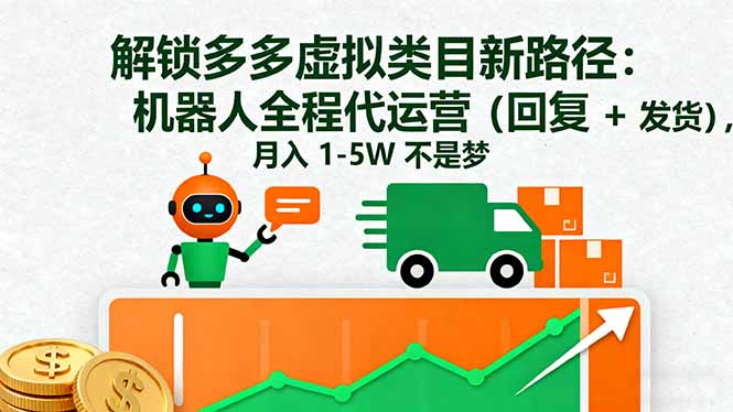 解锁多多虚拟类目新路径：机器人全程代运营(回复 + 发货-百盟网